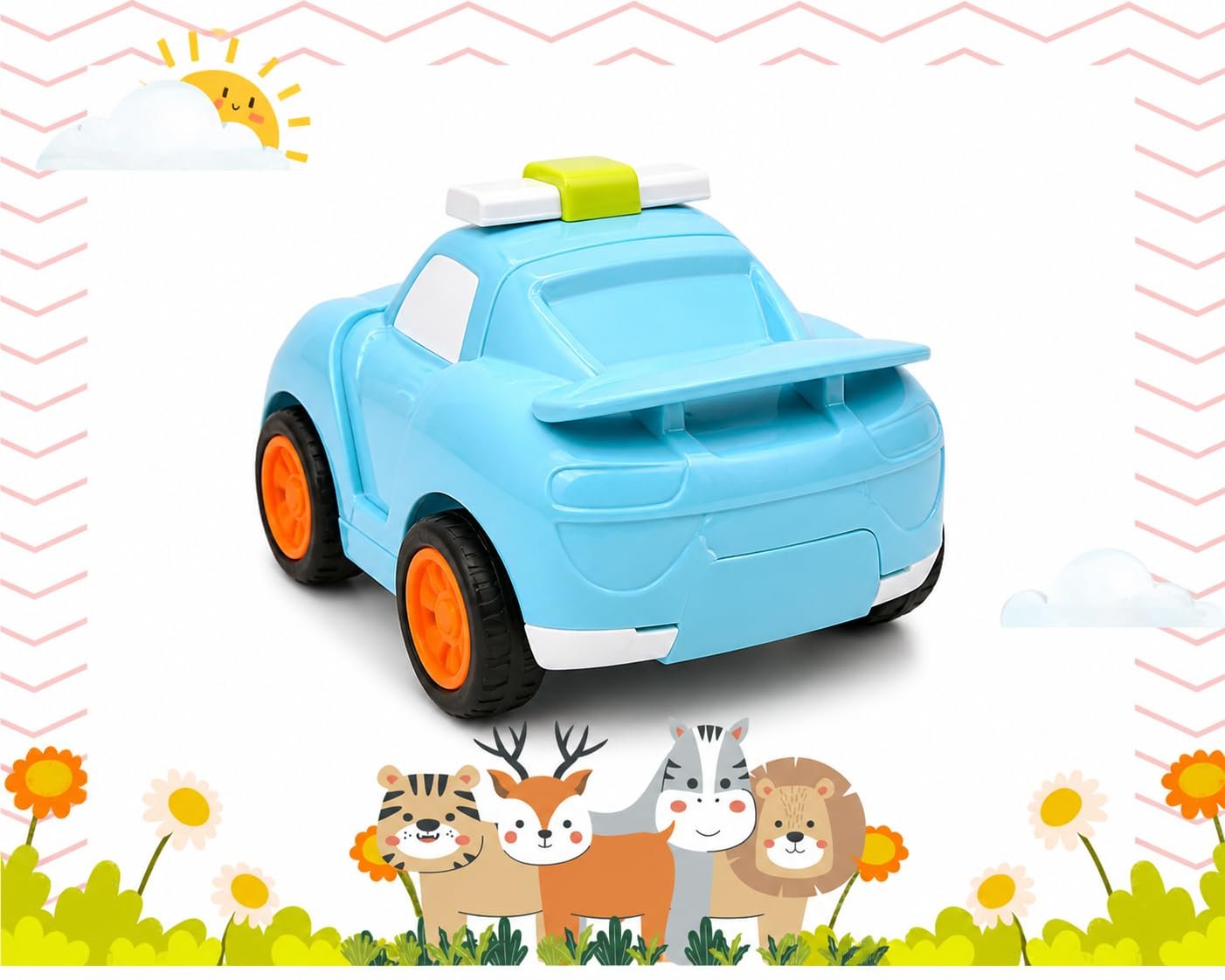 2-in-1 Transforming Toy Racing Car with Robot Conversion, Push and Go, Blue, for Boys and Girls, 3+ Years - Image 5