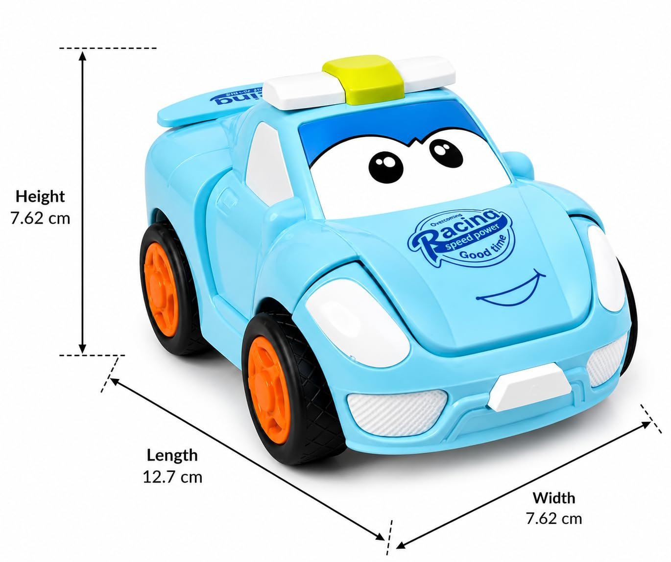 2-in-1 Transforming Toy Racing Car with Robot Conversion, Push and Go, Blue, for Boys and Girls, 3+ Years - Image 4