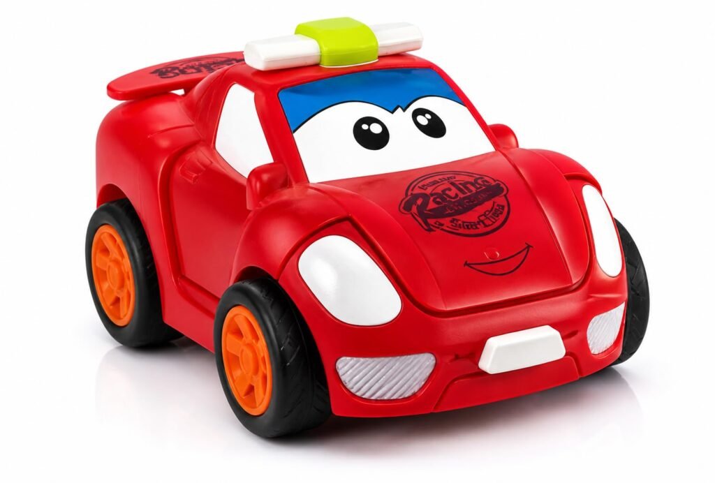 2-in-1 Transforming Toy Racing Car with Robot Conversion, Push and Go, Red, for Boys and Girls, 3+ Years| Lattice Cartooncar (red)