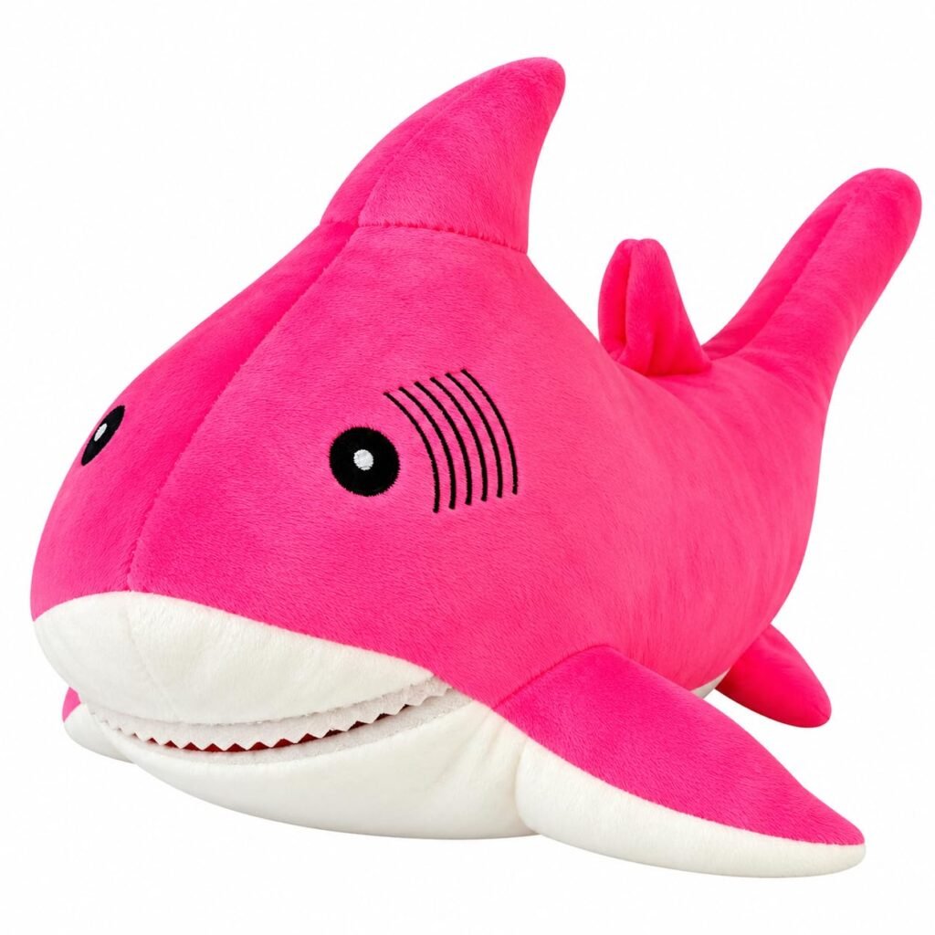 Adorable Plush Pink Shark Fish Stuffed Toy, Super Soft and Cuddly (Pink Shark Fish)